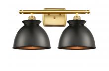 Innovations Lighting 516-2W-SG-M14-BK-LED - Adirondack - 2 Light - 18 inch - Satin Gold - Bath Vanity Light