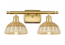Innovations Lighting 516-2W-SG-NBD2-75-NAT - Bristol Natural II - 2 Light - 18 inch - Satin Gold - Bath Vanity Light