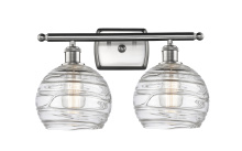 Innovations Lighting 516-2W-SN-G1213-8CL - Athens Deco Swirl - 2 Light - 18 inch - Brushed Satin Nickel - Bath Vanity Light