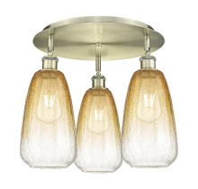 Innovations Lighting 516-3C-AB-G480-6AM - Brookhaven Almond - 3 Light - 18 inch - Antique Brass - Semi-Flush Mount
