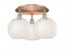 Innovations Lighting 516-3C-AC-G1216-10WM - White Mouchette - 3 Light - 22 inch - Antique Copper - Semi-Flush Mount