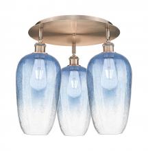 Innovations Lighting 516-3C-AC-G484-7SB - Brookhaven Flute - 3 Light - 19 inch - Antique Copper - Semi-Flush Mount