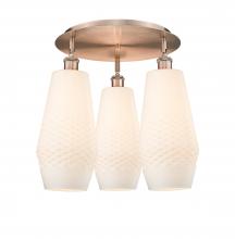 Innovations Lighting 516-3C-AC-G681-7 - Windham - 3 Light - 19 inch - Antique Copper - Flush Mount
