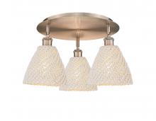 Innovations Lighting 516-3C-AC-NBD-75-NAT - Bristol Natural - 3 Light - 6 inch - Antique Copper - Semi-Flush Mount
