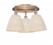 Innovations Lighting 516-3C-AC-NBD-9-NAT - Bristol Natural - 3 Light - 21 inch - Antique Copper - Semi-Flush Mount