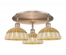 Innovations Lighting 516-3C-AC-NBD2-9-NAT - Bristol Natural II - 3 Light - 21 inch - Antique Copper - Semi-Flush Mount