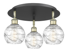 Innovations Lighting 516-3C-BAB-G1213-6CL - Athens Deco Swirl - 3 Light - 18 inch - Black Antique Brass - Semi-Flush Mount