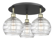 Innovations Lighting 516-3C-BAB-G1213-8CL - Athens Deco Swirl - 3 Light - 20 inch - Black Antique Brass - Semi-Flush Mount