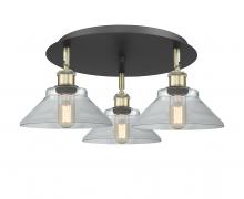 Innovations Lighting 516-3C-BAB-G132 - Orwell - 3 Light - 20 inch - Black Antique Brass - Semi-Flush Mount