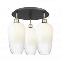 Innovations Lighting 516-3C-BAB-G484-7OP - Brookhaven Flute - 3 Light - 19 inch - Black Antique Brass - Semi-Flush Mount