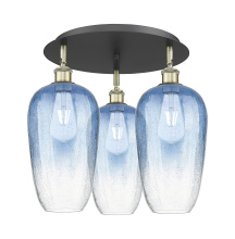 Innovations Lighting 516-3C-BAB-G484-7SB - Brookhaven Flute - 3 Light - 19 inch - Black Antique Brass - Semi-Flush Mount