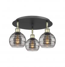 Innovations Lighting 516-3C-BAB-G556-6SM - Rochester - 3 Light - 18 inch - Black Antique Brass - Semi-Flush Mount