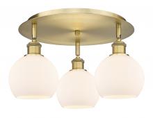 Innovations Lighting 516-3C-BB-G121-6 - Athens - 3 Light - 18 inch - Brushed Brass - Flush Mount