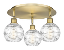 Innovations Lighting 516-3C-BB-G1213-6CL - Athens Deco Swirl - 3 Light - 18 inch - Brushed Brass - Semi-Flush Mount