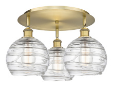Innovations Lighting 516-3C-BB-G1213-8CL - Athens Deco Swirl - 3 Light - 20 inch - Brushed Brass - Semi-Flush Mount