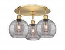 Innovations Lighting 516-3C-BB-G1213-8SM - Athens Deco Swirl - 3 Light - 20 inch - Brushed Brass - Flush Mount