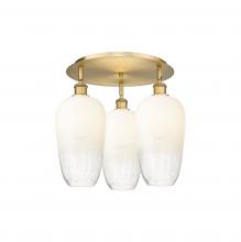 Innovations Lighting 516-3C-BB-G484-7OP - Brookhaven Flute - 3 Light - 19 inch - Brushed Brass - Semi-Flush Mount