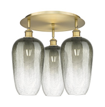 Innovations Lighting 516-3C-BB-G484-7SL - Brookhaven Flute - 3 Light - 19 inch - Brushed Brass - Semi-Flush Mount