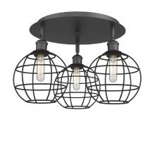 Innovations Lighting 516-3C-BK-CE-8-BK - Lake Placid - 3 Light - 20 inch - Matte Black - Semi-Flush Mount
