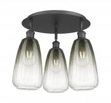 Innovations Lighting 516-3C-BK-G480-6SL - Brookhaven Almond - 3 Light - 18 inch - Matte Black - Semi-Flush Mount