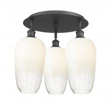 Innovations Lighting 516-3C-BK-G484-7OP - Brookhaven Flute - 3 Light - 19 inch - Matte Black - Semi-Flush Mount