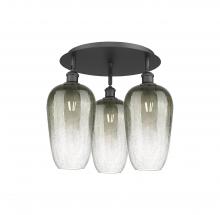 Innovations Lighting 516-3C-BK-G484-7SL - Brookhaven Flute - 3 Light - 19 inch - Matte Black - Semi-Flush Mount