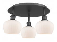Innovations Lighting 516-3C-BK-G91 - Fenton - 3 Light - 18 inch - Matte Black - Semi-Flush Mount