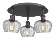 Innovations Lighting 516-3C-BK-G92 - Fenton - 3 Light - 18 inch - Matte Black - Semi-Flush Mount