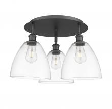 Innovations Lighting 516-3C-BK-GBD-92 - Bristol - 3 Light - 21 inch - Matte Black - Semi-Flush Mount