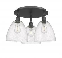 Innovations Lighting 516-3C-BK-GBD-94 - Bristol - 3 Light - 21 inch - Matte Black - Semi-Flush Mount