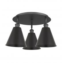 Innovations Lighting 516-3C-BK-MBC-8-BK - Berkshire - 3 Light - 20 inch - Matte Black - Semi-Flush Mount