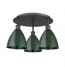 Innovations Lighting 516-3C-BK-MBD-75-GR - Plymouth - 3 Light - 19 inch - Matte Black - Semi-Flush Mount