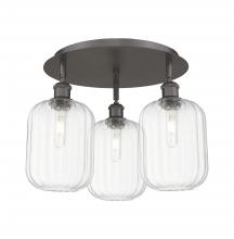 Innovations Lighting 516-3C-OB-G460-7CL - Preston Cylinder - 3 Light - 19 inch - Oil Rubbed Bronze - Semi-Flush Mount