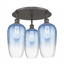 Innovations Lighting 516-3C-OB-G484-7SB - Brookhaven Flute - 3 Light - 19 inch - Oil Rubbed Bronze - Semi-Flush Mount