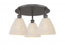 Innovations Lighting 516-3C-OB-NBD-75-NAT - Bristol Natural - 3 Light - 6 inch - Oil Rubbed Bronze - Semi-Flush Mount