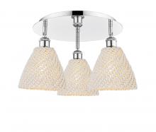 Innovations Lighting 516-3C-PC-NBD-75-NAT - Bristol Natural - 3 Light - 6 inch - Polished Chrome - Semi-Flush Mount