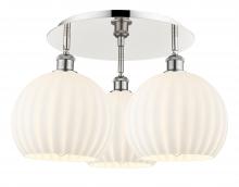 Innovations Lighting 516-3C-PN-G1217-10WV - White Venetian - 3 Light - 22 inch - Polished Nickel - Semi-Flush Mount