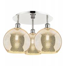 Innovations Lighting 516-3C-PN-G128-10 - Athens - 3 Light - 22 inch - Polished Nickel - Semi-Flush Mount