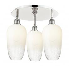 Innovations Lighting 516-3C-PN-G484-7OP - Brookhaven Flute - 3 Light - 19 inch - Polished Nickel - Semi-Flush Mount