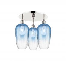 Innovations Lighting 516-3C-PN-G484-7SB - Brookhaven Flute - 3 Light - 19 inch - Polished Nickel - Semi-Flush Mount