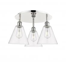 Innovations Lighting 516-3C-PN-GBC-82 - Berkshire - 3 Light - 20 inch - Polished Nickel - Flush Mount