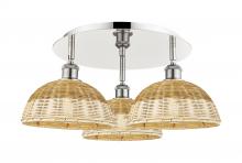 Innovations Lighting 516-3C-PN-NBD2-9-NAT - Bristol Natural II - 3 Light - 21 inch - Polished Nickel - Semi-Flush Mount
