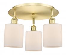 Innovations Lighting 516-3C-SG-G111 - Cobbleskill - 3 Light - 17 inch - Satin Gold - Flush Mount