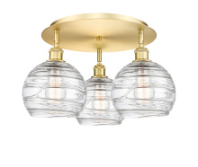 Innovations Lighting 516-3C-SG-G1213-8CL - Athens Deco Swirl - 3 Light - 20 inch - Satin Gold - Semi-Flush Mount