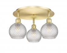 Innovations Lighting 516-3C-SG-G122C-6CL - Athens - 3 Light - 18 inch - Satin Gold - Flush Mount