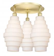 Innovations Lighting 516-3C-SG-G671-8 - Cascade - 3 Light - 20 inch - Satin Gold - Semi-Flush Mount