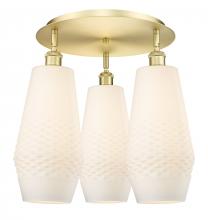 Innovations Lighting 516-3C-SG-G681-7 - Windham - 3 Light - 19 inch - Satin Gold - Flush Mount