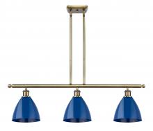 Innovations Lighting 516-3I-AB-MBD-75-BL - Plymouth - 3 Light - 36 inch - Antique Brass - Cord hung - Island Light