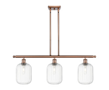 Innovations Lighting 516-3I-AC-G460-7CL - Preston Cylinder - 3 Light - 36 inch - Antique Copper - Stem Hung - Island Light