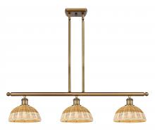 Innovations Lighting 516-3I-BB-NBD2-9-NAT - Bristol Natural II - 3 Light - 36 inch - Brushed Brass - Stem Hung - Island Light